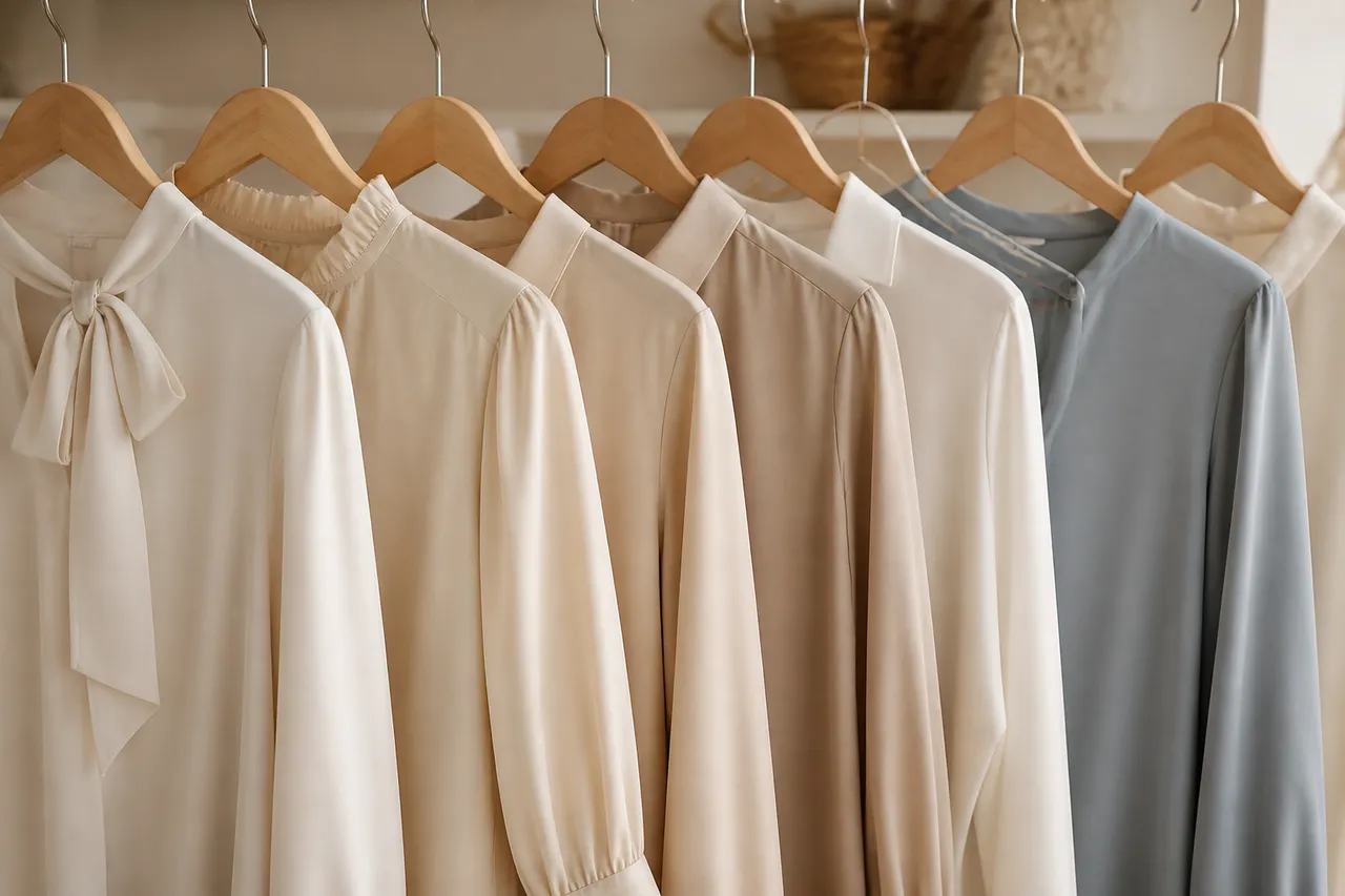 Cols femme variés sur des blouses