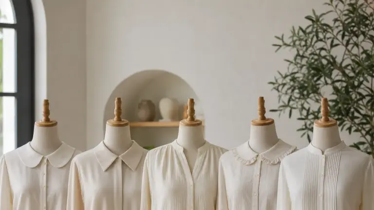 Différents types de cols femme sur un mannequin