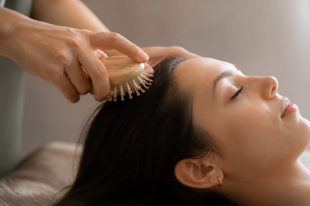 Massage du cuir chevelu pour stimuler la pousse des cheveux