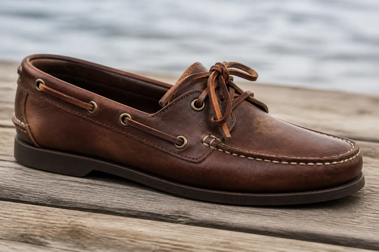 Mocassin Sebago en cuir, souvent à prendre une demi-pointure en moins